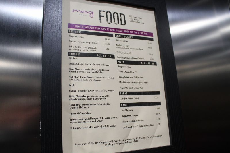 what food is available at the Moxy York