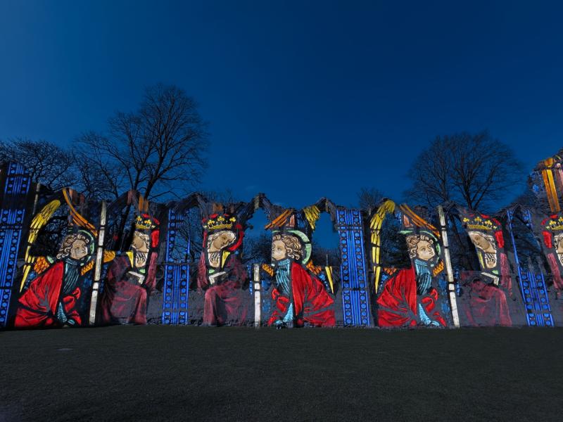 October illuminations in York Museum Gardens