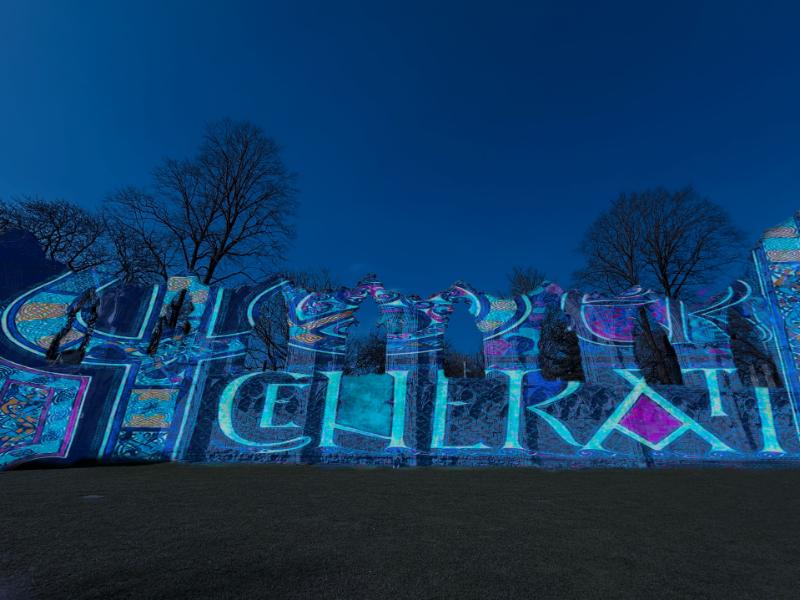 October illuminations in York Museum Gardens
