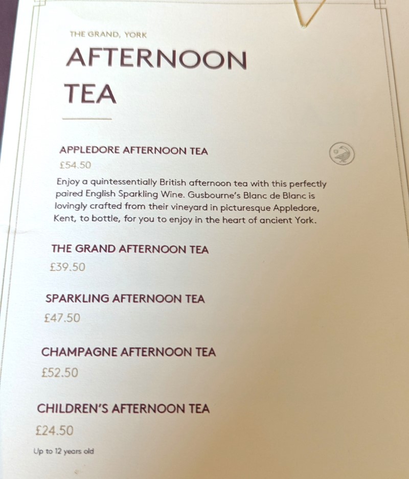 Afternoon Tea at The Grand, York