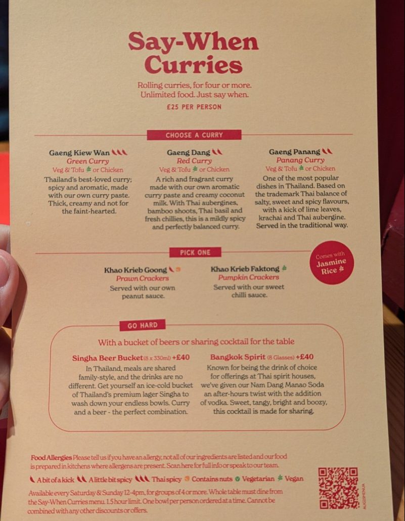 Bottomless Curries at Rosa's Thai in York